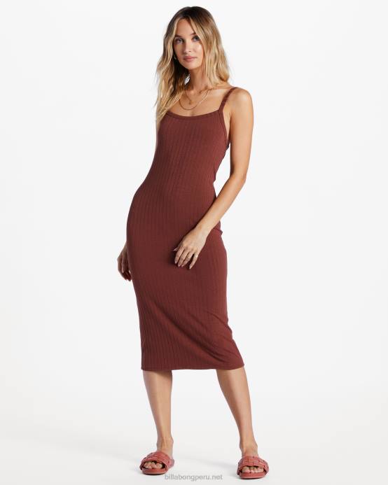 mujer moca Billabong vestido midi de bebé de verano 04LD2034