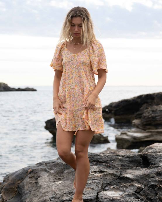 mujer ponche de durazno Billabong toma una oportunidad vestido babydoll 04LD1948