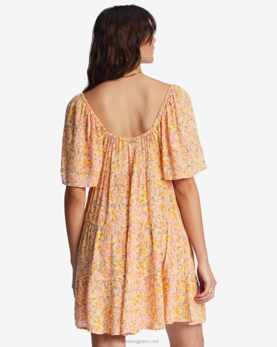 mujer ponche de durazno Billabong toma una oportunidad vestido babydoll 04LD1948