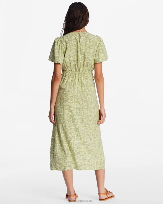 mujer prado de musgo Billabong vestido midi jet set 04LD2106