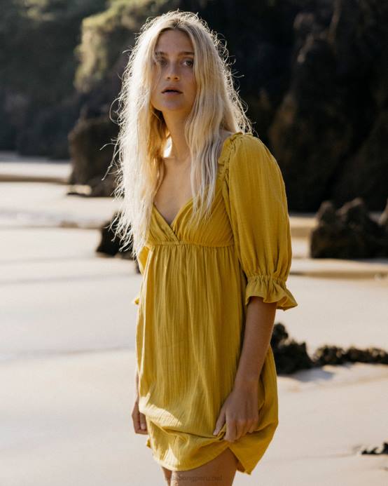 mujer toque dorado Billabong vestido babydoll paraíso perfecto 04LD2260