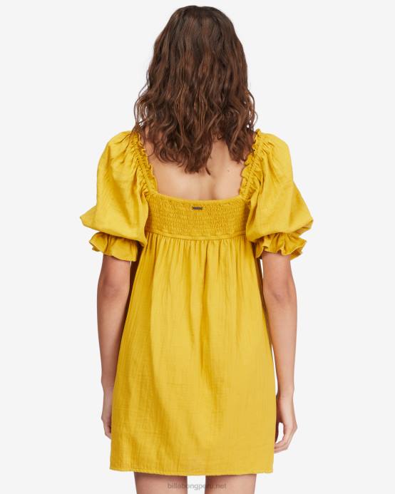 mujer toque dorado Billabong vestido babydoll paraíso perfecto 04LD2260