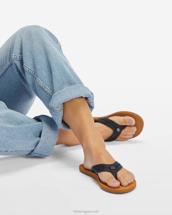 mujer apagado negro Billabong sandalias kai trenzadas 04LD2495