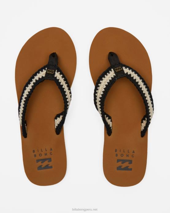 mujer blanco negro Billabong sandalias bajas 04LD2539
