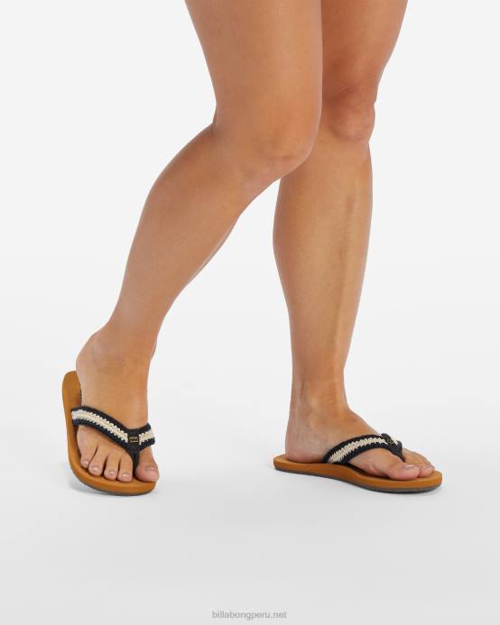 mujer blanco negro Billabong sandalias bajas 04LD2539