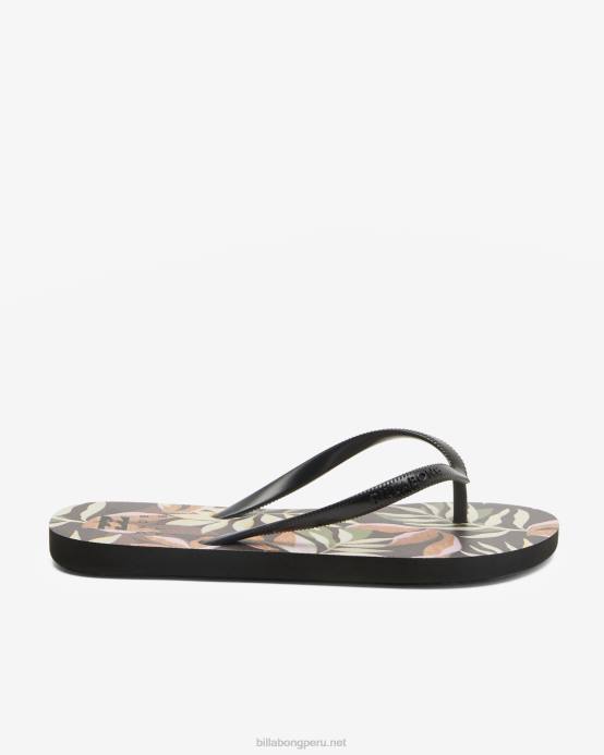 mujer negro multi Billabong sandalias dama con chanclas de goma 04LD2513