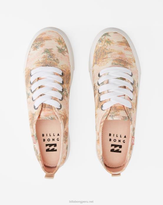 mujer suero de la leche Billabong zapatos de plataforma de lona puebla 04LD2505