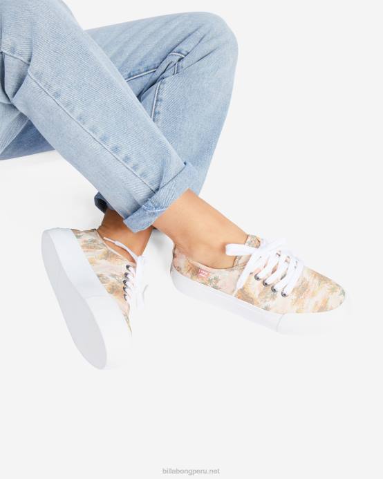 mujer suero de la leche Billabong zapatos de plataforma de lona puebla 04LD2505