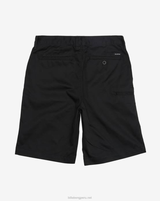 Niños negro Billabong pantalones cortos chinos 04LD989