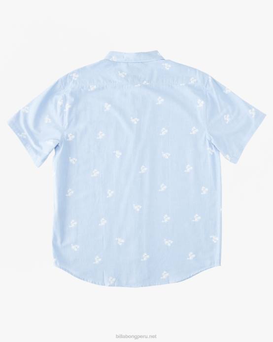 Niños azul claro Billabong (2-7) camisa de manga corta de los domingos 04LD1002