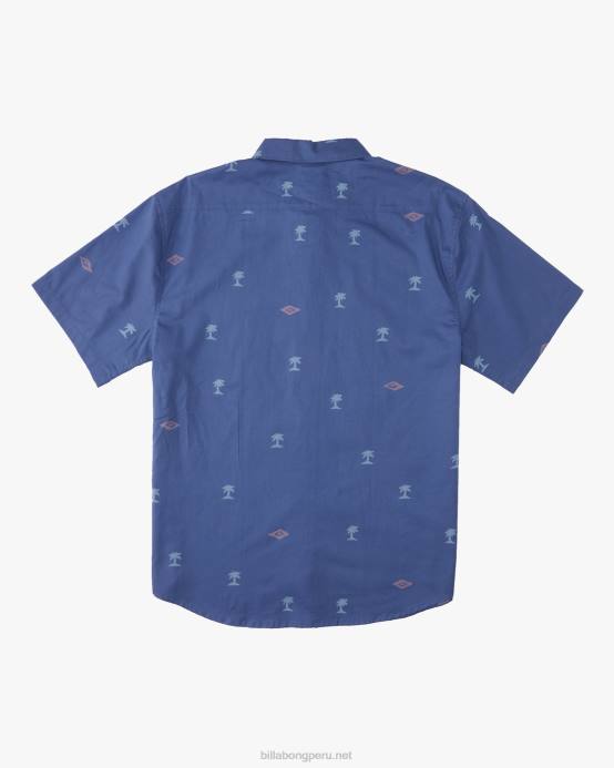 Niños azul polvoriento Billabong mini camisa de manga corta de los domingos 04LD932
