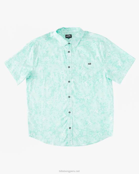 Niños menta Billabong mini camisa de manga corta de los domingos 04LD1030