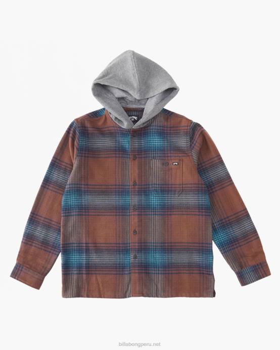 Niños puerto Billabong 2-7 camisa de franela con capucha baja 04LD1104