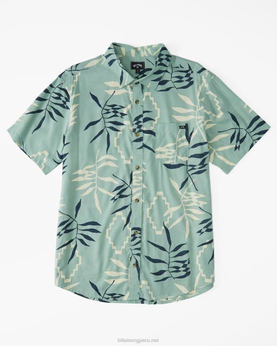 Niños verde salvia Billabong camisa de manga corta con motivo floral de Sundays 04LD1141