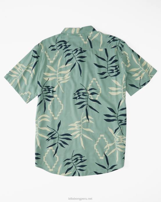 Niños verde salvia Billabong camisa de manga corta con motivo floral de Sundays 04LD1141