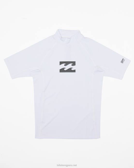 Niños blanco Billabong camiseta de surf unity para todo el día 04LD1143
