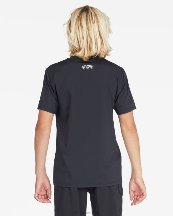 Niños negro Billabong playera de surf de manga corta con ajuste holgado para todo el día 04LD955