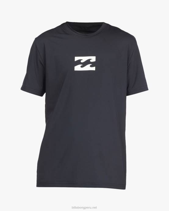 Niños negro Billabong playera de surf de manga corta con ajuste holgado para todo el día 04LD955