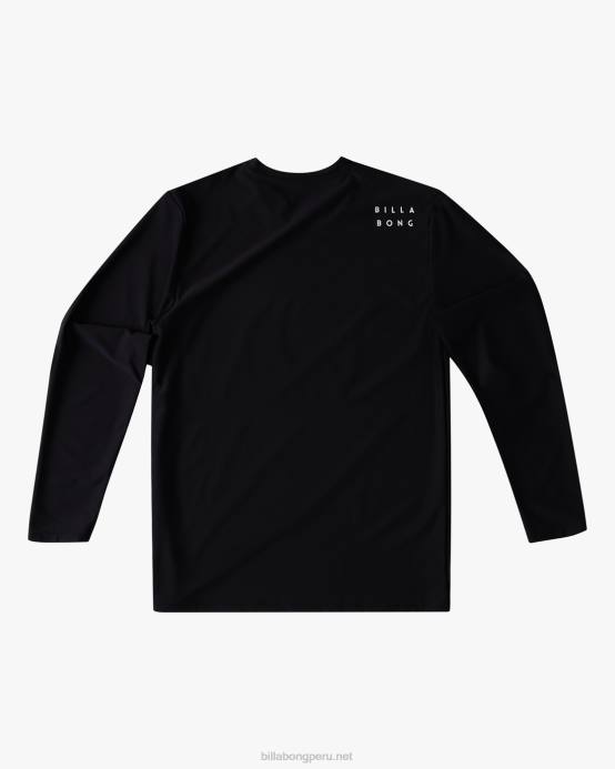 Niños negro Billabong playera de surf de manga larga con ajuste holgado para todo el día 04LD958