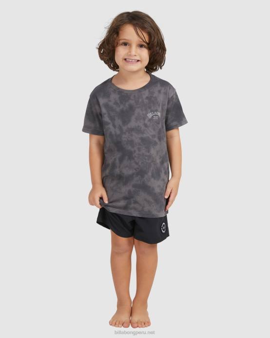 Niños negro Billabong (2-7) camiseta de manga corta tie-dye arco groms 04LD1122