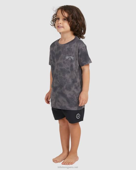 Niños negro Billabong (2-7) camiseta de manga corta tie-dye arco groms 04LD1122