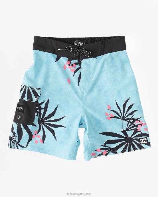 Niños azul neón Billabong 2-7 domingos pro performance 13'' boardshorts 04LD1008