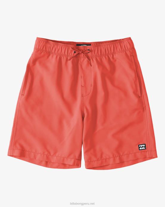 Niños coral Billabong shorts de playa para todo el día 04LD24