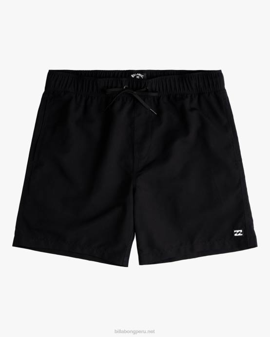Niños negro Billabong shorts de playa para todo el día 04LD46