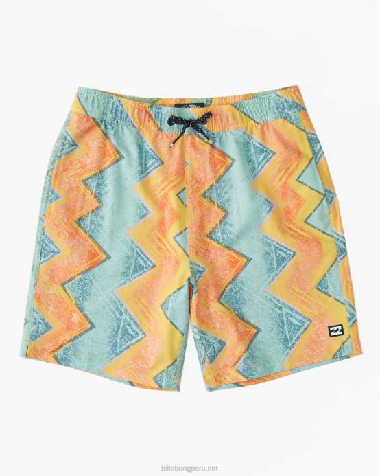 Niños oro Billabong shorts de playa Sundays Layback de 16'' 04LD175