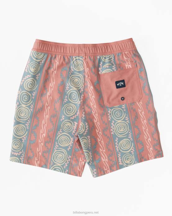 Niños rojo polvoriento Billabong shorts de playa Sundays Layback de 16'' 04LD188