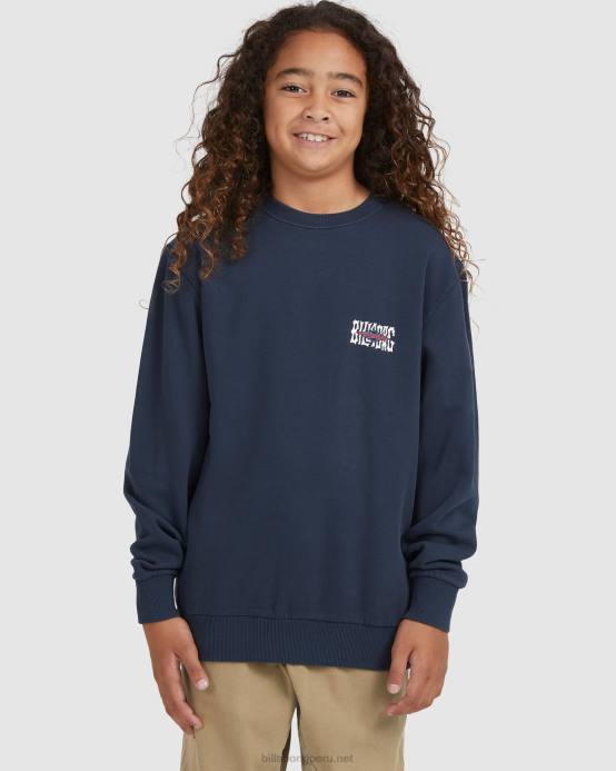 Niños Armada Billabong sudadera con cuello redondo y rombos en la sombra 04LD1117