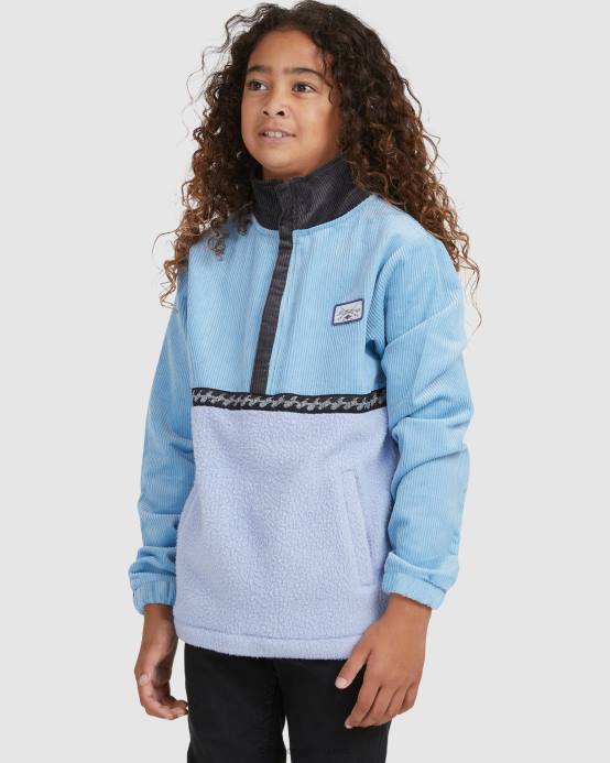 Niños azul polvoriento Billabong suéter con media cremallera de vaca espacial 04LD1123