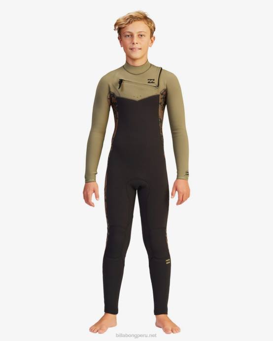 Niños militar Billabong Traje de neopreno completo de 4/3 revoluciones 04LD1135