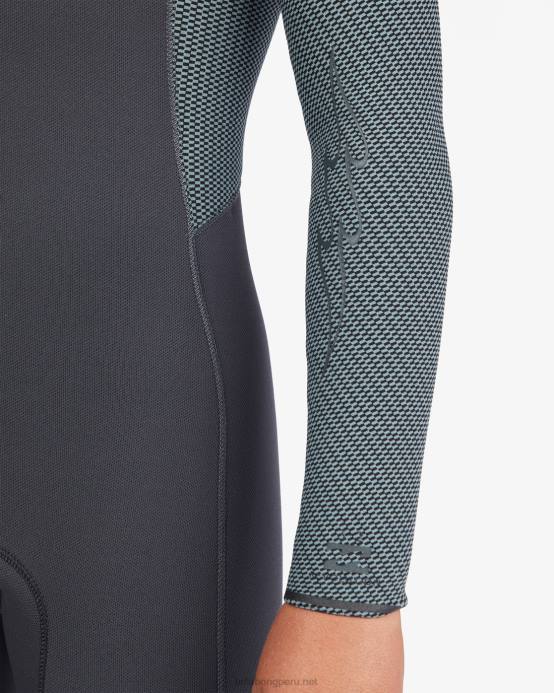 Niños negro antiguo Billabong Traje de neopreno completo con cremallera en el pecho de 3/2 vueltas 04LD998
