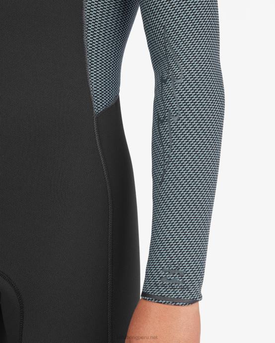 Niños negro antiguo Billabong Traje de neopreno completo con cremallera en el pecho de 3/2 vueltas 04LD998