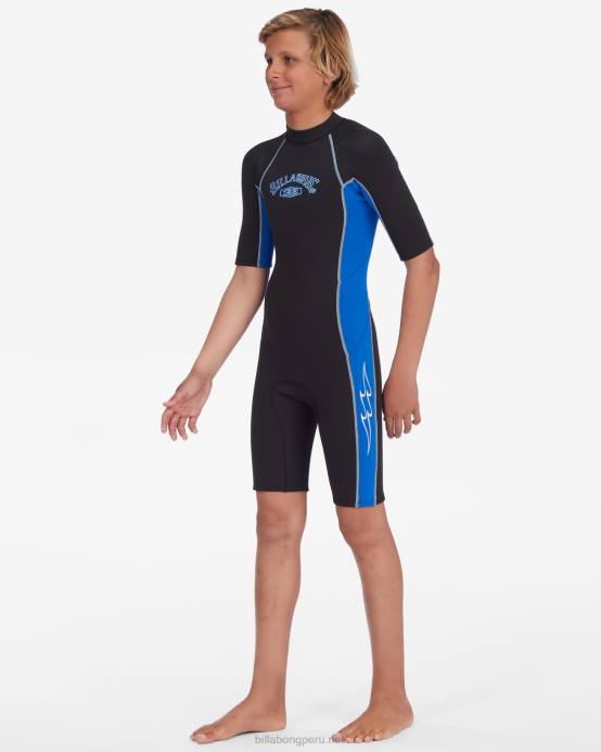 Niños puerto Billabong Traje de primavera con cremallera trasera absoluta de manga corta de 2/2 mm 04LD892