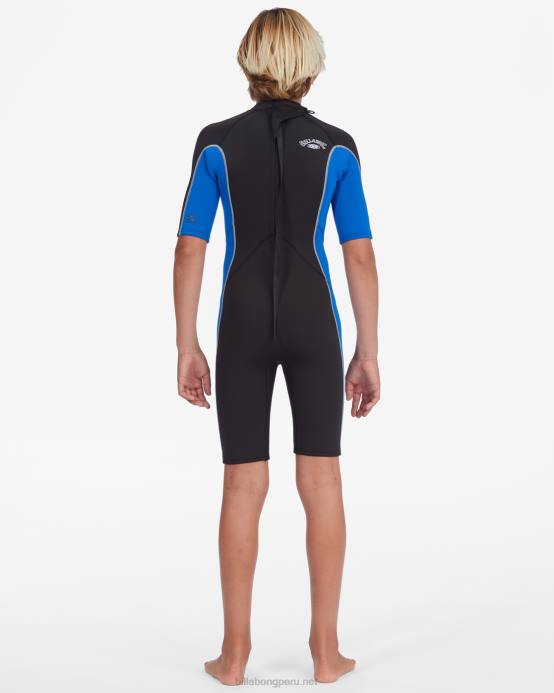Niños puerto Billabong Traje de primavera con cremallera trasera absoluta de manga corta de 2/2 mm 04LD892