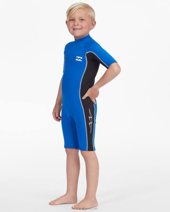 Niños puerto Billabong Traje de primavera con cremallera trasera absoluta de manga corta de 2-7 2/2 mm 04LD910